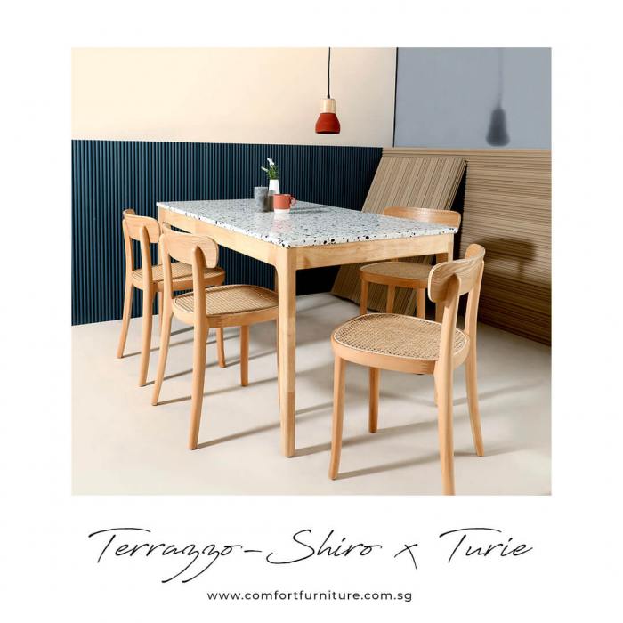 Turie Rattan Chair w Wood Seat Frame